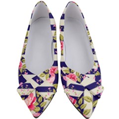 Stripes Floral Print Women s Bow Heels by designsbymallika