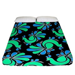 Peacock Pattern Fitted Sheet (california King Size) by designsbymallika