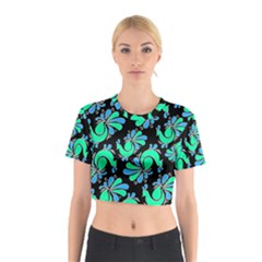 Peacock Pattern Cotton Crop Top by designsbymallika