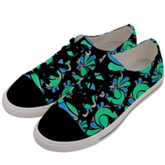 Peacock Pattern Men s Low Top Canvas Sneakers by designsbymallika