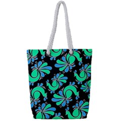 Peacock Pattern Full Print Rope Handle Tote (small) by designsbymallika