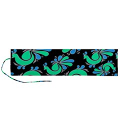 Peacock Pattern Roll Up Canvas Pencil Holder (l) by designsbymallika