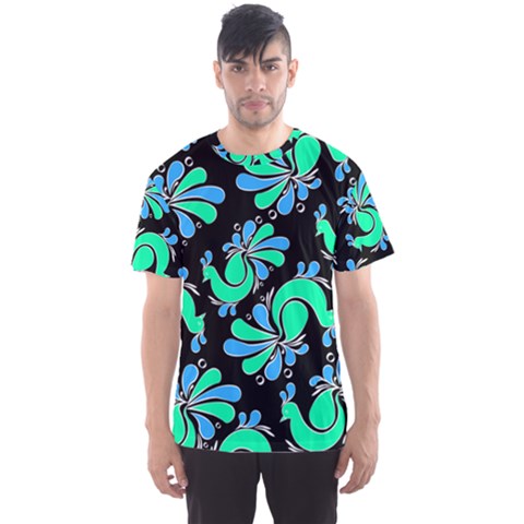 Peacock Pattern Men s Sports Mesh Tee by designsbymallika