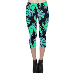 Peacock Pattern Capri Leggings 