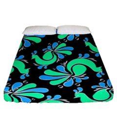 Peacock Pattern Fitted Sheet (queen Size) by designsbymallika