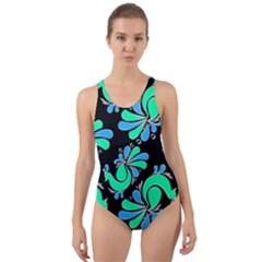 Peacock Pattern Cut-out Back One Piece Swimsuit by designsbymallika