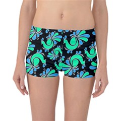 Peacock Pattern Reversible Boyleg Bikini Bottoms by designsbymallika