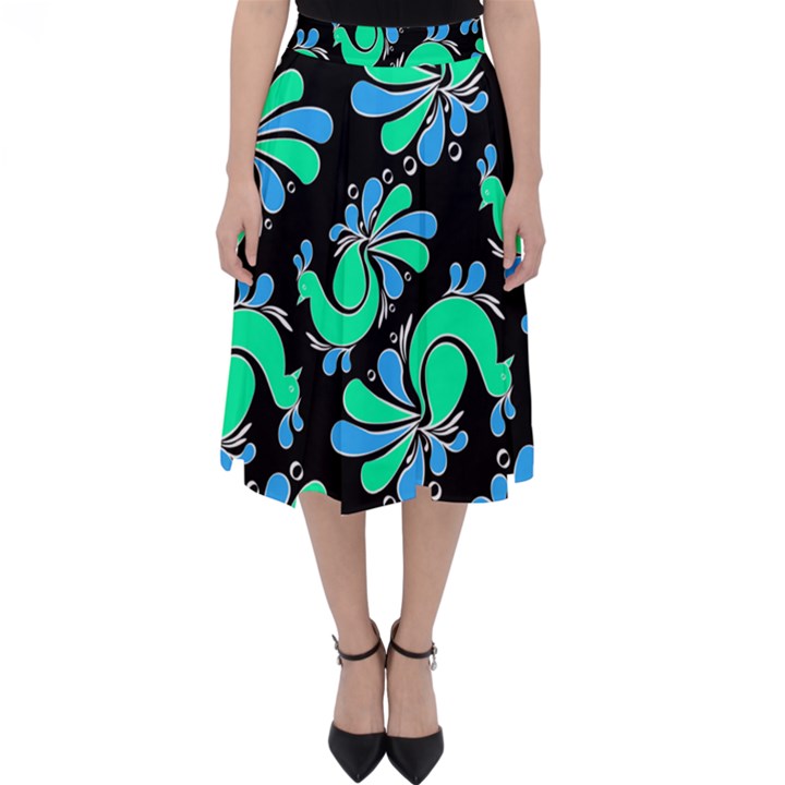 PEACOCK PATTERN Classic Midi Skirt