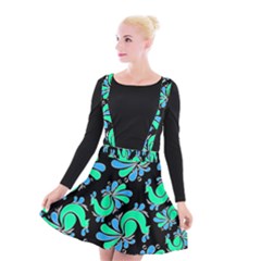 Peacock Pattern Suspender Skater Skirt