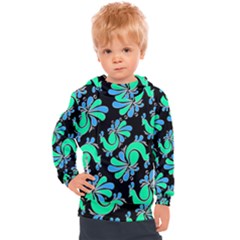 Peacock Pattern Kids  Hooded Pullover