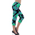 PEACOCK PATTERN Lightweight Velour Capri Leggings  View4