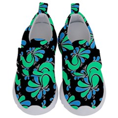 Peacock Pattern Kids  Velcro No Lace Shoes by designsbymallika