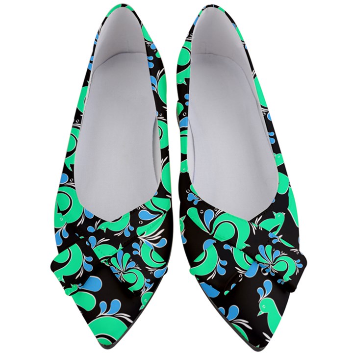 PEACOCK PATTERN Women s Bow Heels