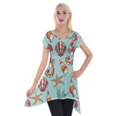 Coral Love Short Sleeve Side Drop Tunic