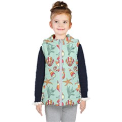 Coral Love Kids  Hooded Puffer Vest by designsbymallika