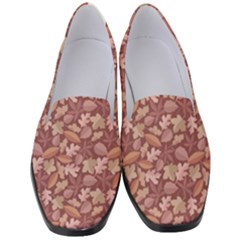 Marsala Leaves Pattern Women s Classic Loafer Heels by sifis