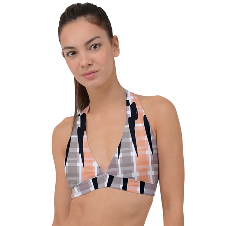 Zappwaits Court Halter Plunge Bikini Top