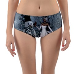 The Wonderful Winter Time Reversible Mid-waist Bikini Bottoms by FantasyWorld7