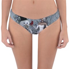 The Wonderful Winter Time Reversible Hipster Bikini Bottoms by FantasyWorld7