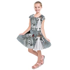 The Wonderful Winter Time Kids  Short Sleeve Dress by FantasyWorld7