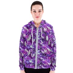 Botanical Violet Print Pattern 2 Women s Zipper Hoodie by dflcprintsclothing