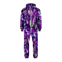 Botanical Violet Print Pattern 2 Hooded Jumpsuit (kids)