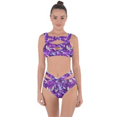 Botanical Violet Print Pattern 2 Bandaged Up Bikini Set  by dflcprintsclothing