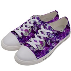 Botanical Violet Print Pattern 2 Women s Low Top Canvas Sneakers