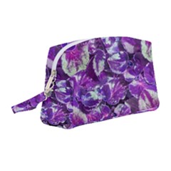 Botanical Violet Print Pattern 2 Wristlet Pouch Bag (medium) by dflcprintsclothing