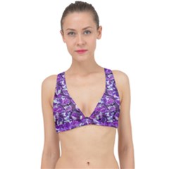 Botanical Violet Print Pattern 2 Classic Banded Bikini Top