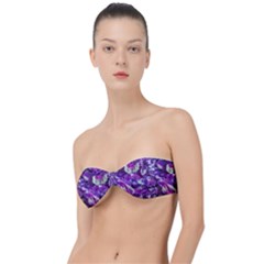 Botanical Violet Print Pattern 2 Classic Bandeau Bikini Top 