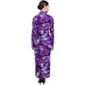 Botanical Violet Print Pattern 2 Turtleneck Maxi Dress View2