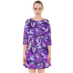 Botanical Violet Print Pattern 2 Smock Dress by dflcprintsclothing