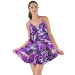 Botanical Violet Print Pattern 2 Love The Sun Cover Up by dflcprintsclothing