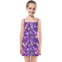 Botanical Violet Print Pattern 2 Kids  Summer Sun Dress View1