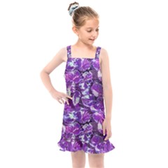 Botanical Violet Print Pattern 2 Kids  Overall Dress by dflcprintsclothing