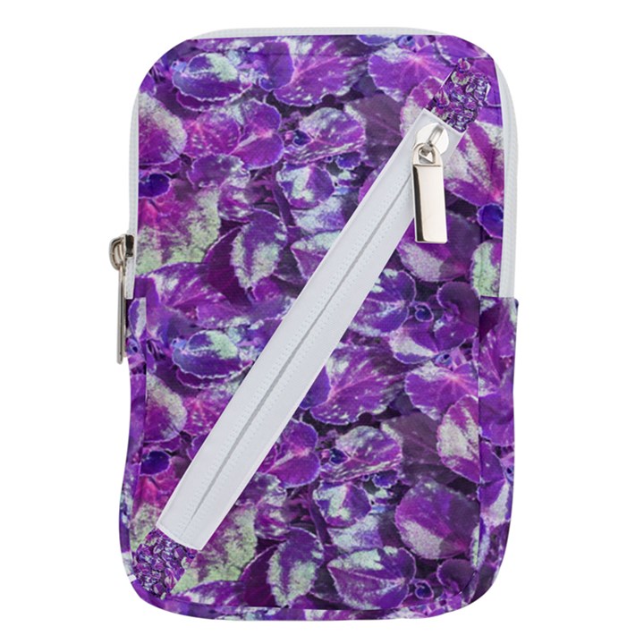 Botanical Violet Print Pattern 2 Belt Pouch Bag (Small)