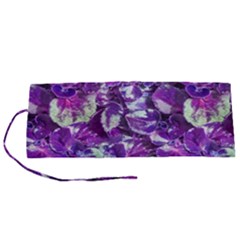 Botanical Violet Print Pattern 2 Roll Up Canvas Pencil Holder (s) by dflcprintsclothing