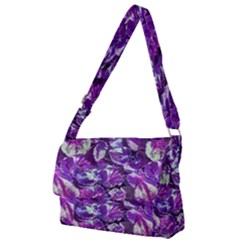 Botanical Violet Print Pattern 2 Full Print Messenger Bag (l)