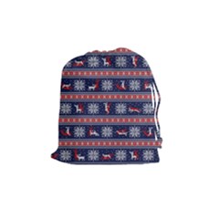 Christmas Deer Sex Drawstring Pouch (medium) by dimaV