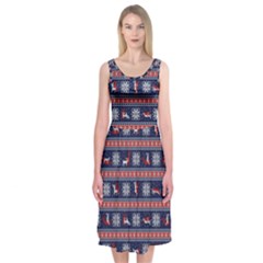 Christmas Deer Sex Midi Sleeveless Dress