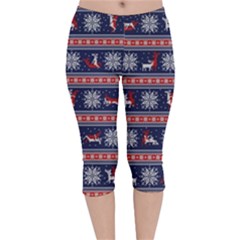 Christmas Deer Sex Velvet Capri Leggings 