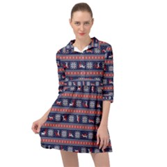 Christmas Deer Sex Mini Skater Shirt Dress