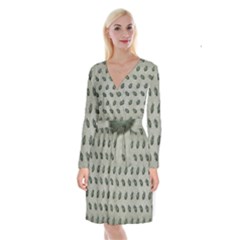 Army Green Hand Grenades Long Sleeve Velvet Front Wrap Dress by McCallaCoultureArmyShop