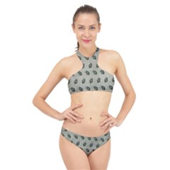 Army Green Hand Grenades High Neck Bikini Set by McCallaCoultureArmyShop