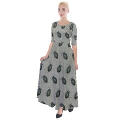 Army Green Hand Grenades Half Sleeves Maxi Dress by McCallaCoultureArmyShop