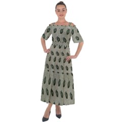 Army Green Hand Grenades Shoulder Straps Boho Maxi Dress  by McCallaCoultureArmyShop