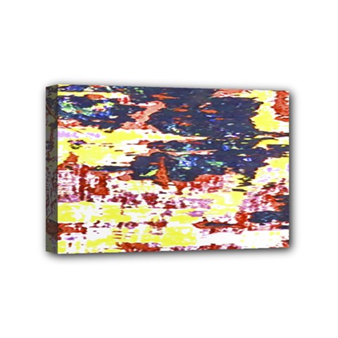 Multicolored Abstract Grunge Texture Print Mini Canvas 6  X 4  (stretched) by dflcprintsclothing