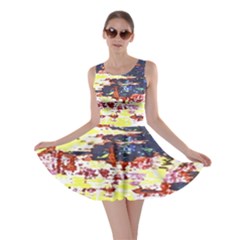 Multicolored Abstract Grunge Texture Print Skater Dress by dflcprintsclothing