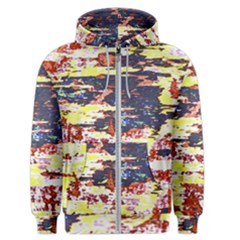 Multicolored Abstract Grunge Texture Print Men s Zipper Hoodie by dflcprintsclothing